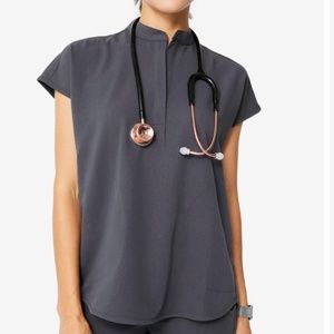 Figs Charcoal Rafaela Scrub Top